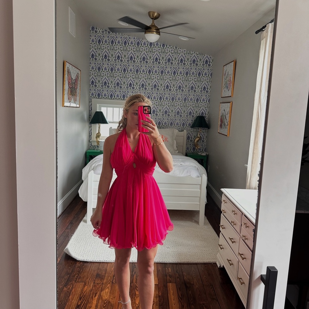 Vibrant Pink Halter Dress